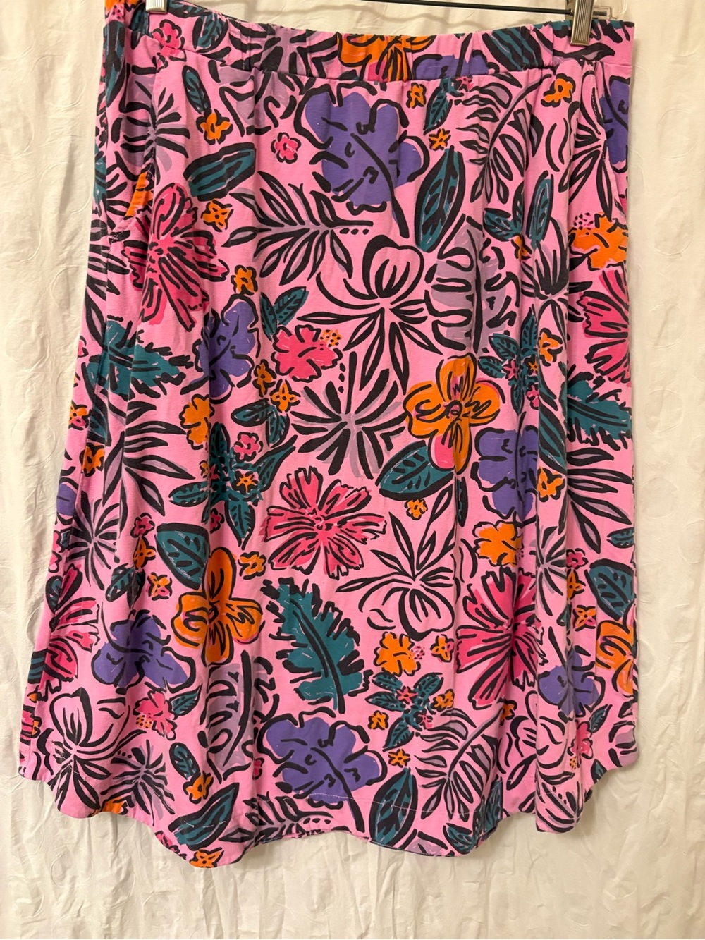 Fresh Produce cotton midi skirt with pockets. Size XL/1X.